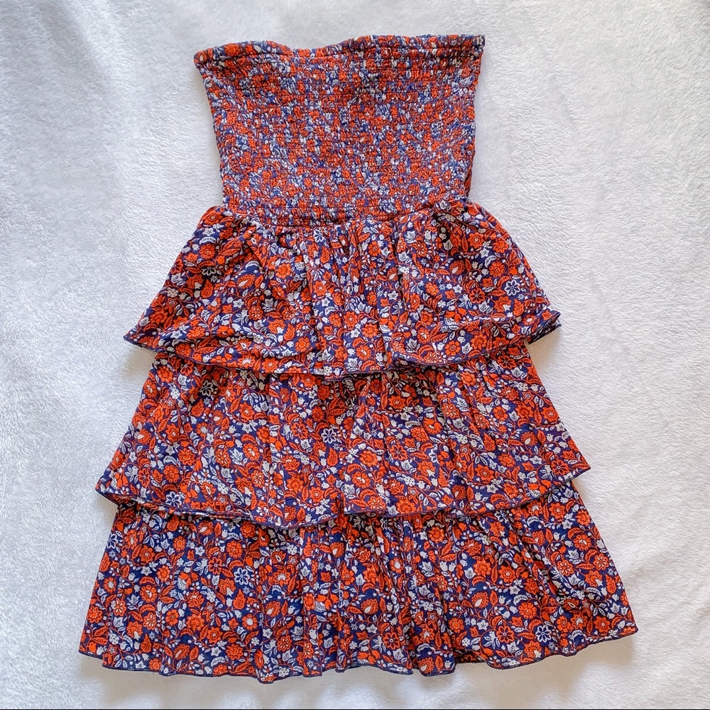 Strapless Cotton Floral Summer Dress